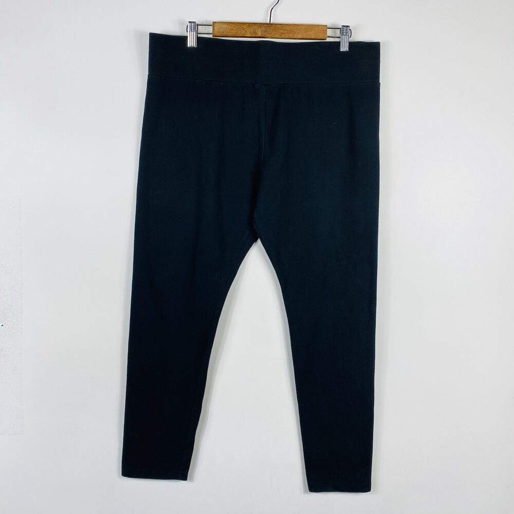 Logo Layers Lori Goldstein Leggings Large Petite Black Knit Pull-On A235505